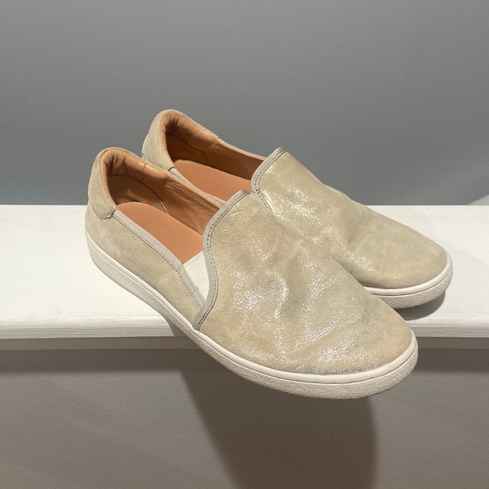 UGG Slip On Sneaker Flats Shimmery Silver Size 11  Loafer Sneakers Women 11